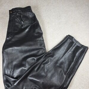 Danielle Martin Jeans Womens 4P Black Genuine Leather Lined Straight Leg Vintage